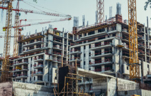 Modern commercial construction site in Tampa, Florida – 2025 office and retail building projects